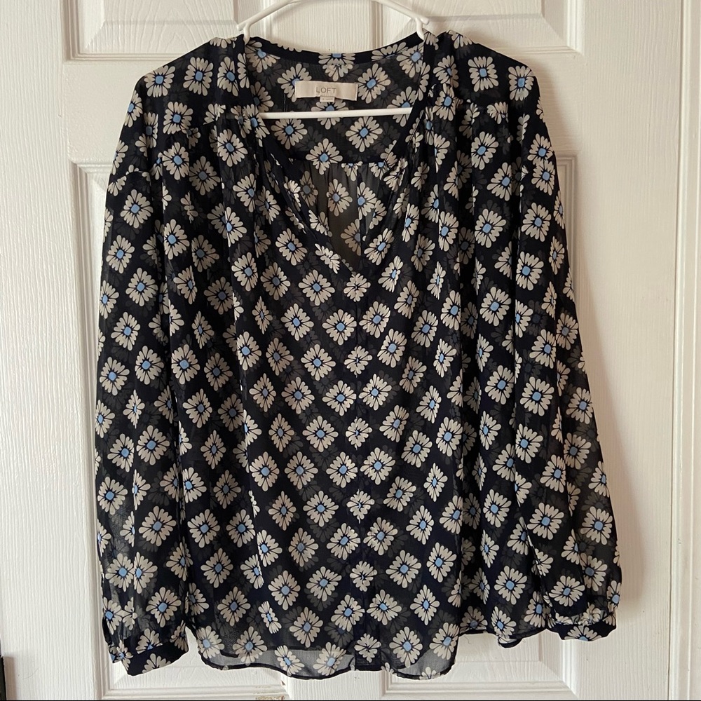 Loft Sheer Floral Blouse